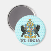 St. Lucia Hoge Kwaliteit Wapen Magneet (Voorkant / Achterkant)