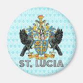 St. Lucia Hoge Kwaliteit Wapen Magneet (Voorkant)