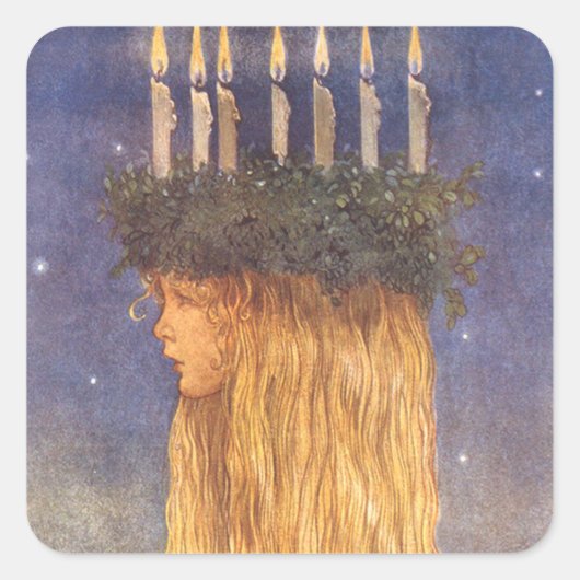 St Lucia John Bauer Vierkante Sticker (Voorkant)