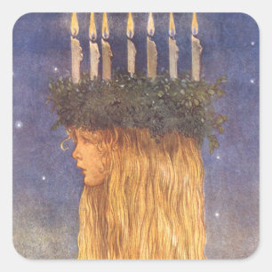 St Lucia John Bauer Vierkante Sticker