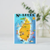 St Lucia Kaart Ansichtkaart (Staand voorkant)