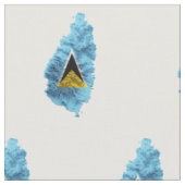 St Lucia Kaart vlag Stof (Close Up)