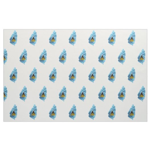 St Lucia Kaart vlag Stof (Fat Quarter)