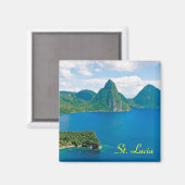 St. Lucia koelkast magneet (Voorkant / Achterkant)