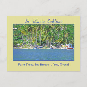 St. Lucia: Palmbomen, Zeeen bries. Ja. Ja, alsjebl Briefkaart