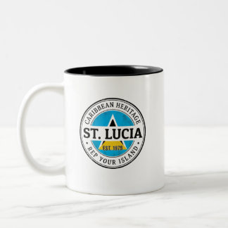 St. Lucia Paspoortstempel | Caribische Erfgoed Tweekleurige Koffiemok