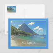 St. Lucia / Pitons Briefkaart (Voorkant / Achterkant)