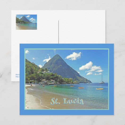 St. Lucia / Pitons Briefkaart (Voorkant / Achterkant)