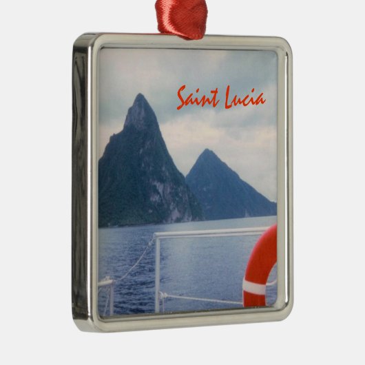 St Lucia Pitons Custom Ornament (Rechts)