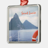 St Lucia Pitons Custom Ornament (Links)