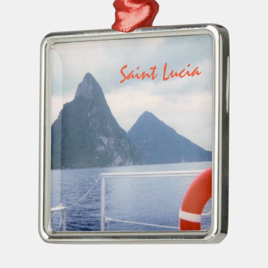 St Lucia Pitons Custom Ornament (Links)