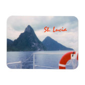 St. Lucia Pitons van het Zee Premium Magnet Magneet (Horizontaal)