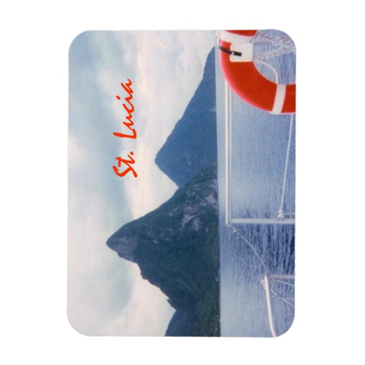 St. Lucia Pitons van het Zee Premium Magnet Magneet (Verticaal)