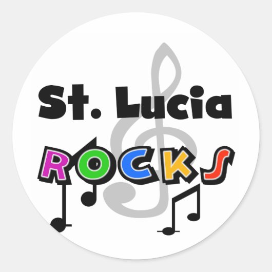 St. Lucia Rocks Ronde Sticker (Voorkant)