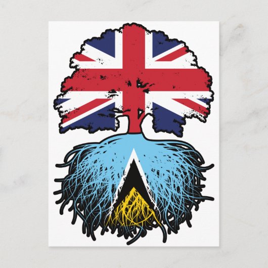 St. Lucia Saint Lucian British UK Tree Roots Briefkaart (Voorkant)