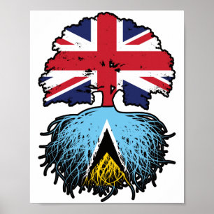 St. Lucia Saint Lucian British UK Tree Roots Poster
