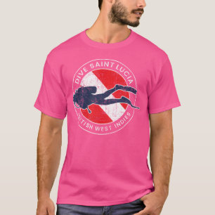 St Lucia Scuba Dive Vlag Duiken Wo T-shirt
