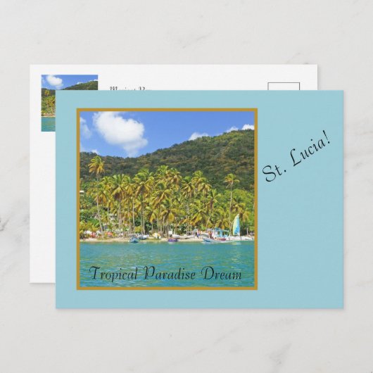 ST. LUCIA: TROPISCHE PARADISE DREAM BRIEFKAART (Voorkant / Achterkant)