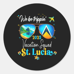 St. Lucia Vakantie Familie Vrienden Reis Cruise 20 Ronde Sticker