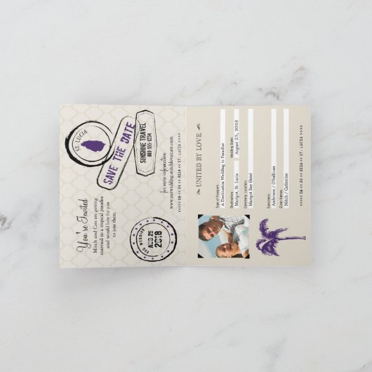 St. Lucia Wedding Passport Invitation (Binnen)