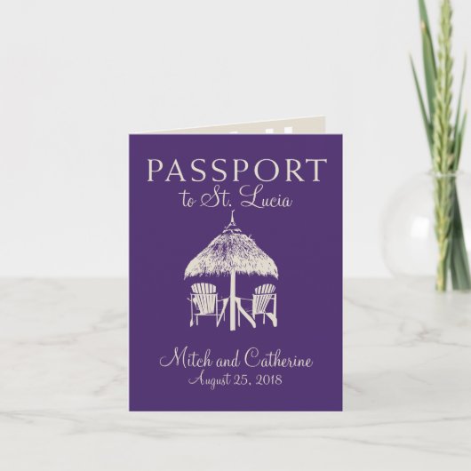 St. Lucia Wedding Passport Invitation (Voorkant)