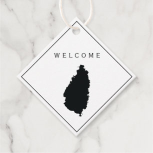 St. Lucia welkomsttas cadeau Label bruiloft weeken