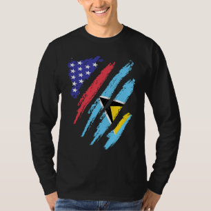 St Luciaanse Amerikaanse Patriot Gekweekte Hart Vl T-shirt