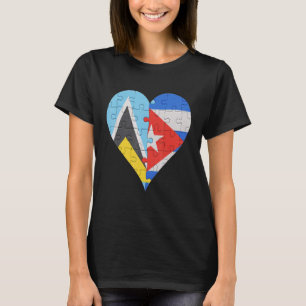 St Luciaanse Cubaanse vlag hart T-shirt