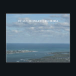 St Lucie Inlet Florida Arial Uitzicht Briefkaart<br><div class="desc">Wens vrienden en familie groeten uit Nederland met deze reis briefkaarten. Ze zijn voorzien van een luchtfoto uitzicht van St. Lucie Inlet fotografie door Victoria Grigaliunas. Gebruik de velden sjabloon om aangepaste tekst toe te voegen. Charmante toeristische briefkaarten van Port St. Lucie Martin County in de Verenigde Staten van Amerika....</div>