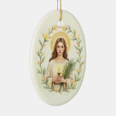 St Lucy God's Peace and Blessings with Scripture Keramisch Ornament (Rechts)