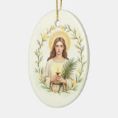 St Lucy God's Peace and Blessings with Scripture Keramisch Ornament (Links)