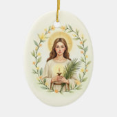 St Lucy God's Peace and Blessings with Scripture Keramisch Ornament (Voorkant)