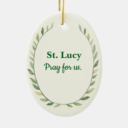 St Lucy God's Peace and Blessings with Scripture Keramisch Ornament (Achterkant)
