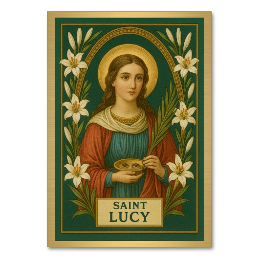 St. Lucy Katholieke Trouwtafel Kaart (Voorkant)
