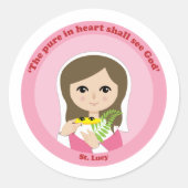 St. Lucy Ronde Sticker (Voorkant)