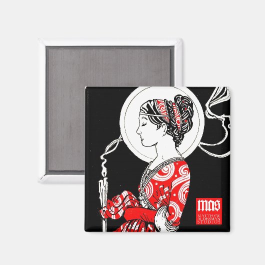 St. Lucy van Syracuse Magneet (Vierkant) (Voorkant / Achterkant)