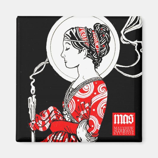 St. Lucy van Syracuse Magneet (Vierkant) (Voorkant)