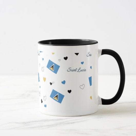 St. Luica Roots Pattern Mug | Caribbean Flag Mok (Rechts)
