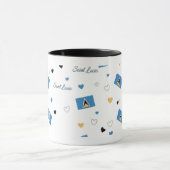 St. Luica Roots Pattern Mug | Caribbean Flag Mok (Midden)