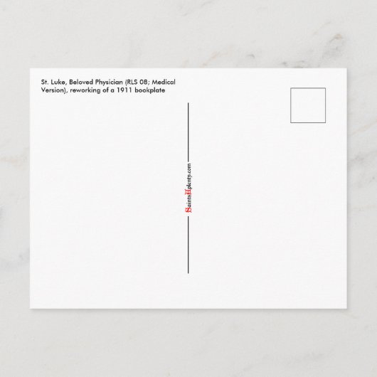 St. Luke, Beloved Physician (RLS 08; MedVers.) Briefkaart (Achterkant)