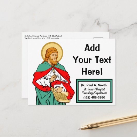 St. Luke, Beloved Physician (RLS 08; MedVers.) Briefkaart (Voorkant / Achterkant in situ)