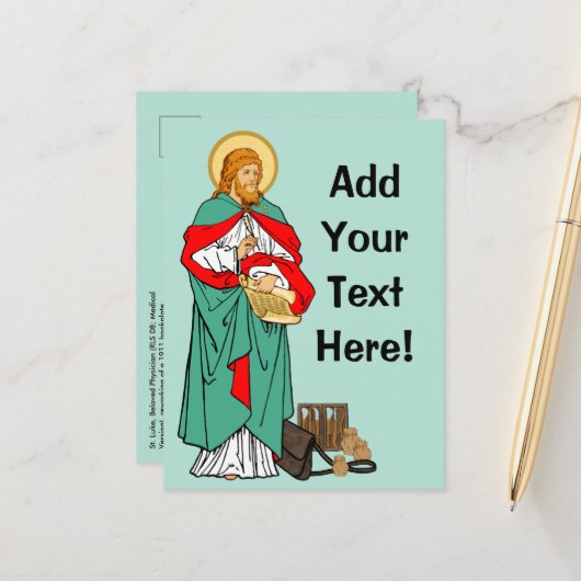 St. Luke, Beloved Physician (RLS 08; MedVers.) Briefkaart (Voorkant / Achterkant in situ)