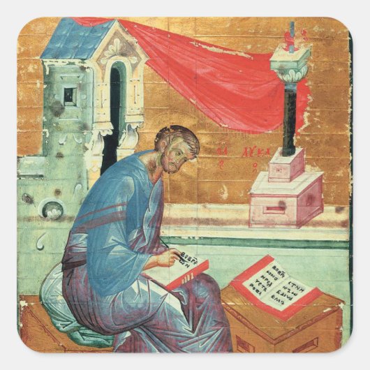St. Luke de Evangelist door Andrei Rublev Vierkante Sticker (Voorkant)