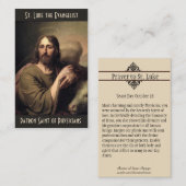 St. Luke Evangelist Patron of Physicians Heilige K Visitekaartje (Voorkant / Achterkant)