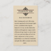 St. Luke Evangelist Patron van artsen Heilige Kaar Visitekaartje (Achterkant)