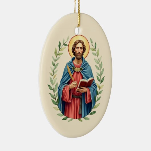 St Luke God's Peace and Blessings with Scripture Keramisch Ornament (Rechts)