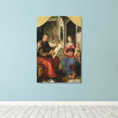 St. Luke Painting the Virgin, c.1545 Canvas Afdruk (Insitu (Houten vloer))