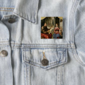St. Luke Painting the Virgin, c.1545 Vierkante Button 5,1 Cm (In situ)