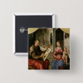 St. Luke Painting the Virgin, c.1545 Vierkante Button 5,1 Cm (Voorkant /achterkant)