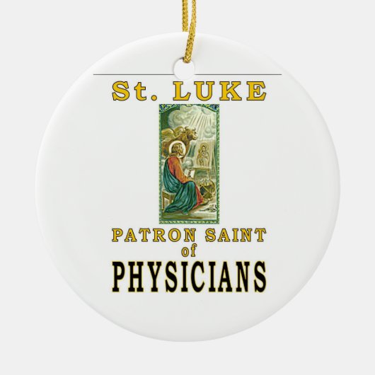 ST. LUKE PATRON SAINT PHYSICIANS KERAMISCH ORNAMENT (Voorkant)